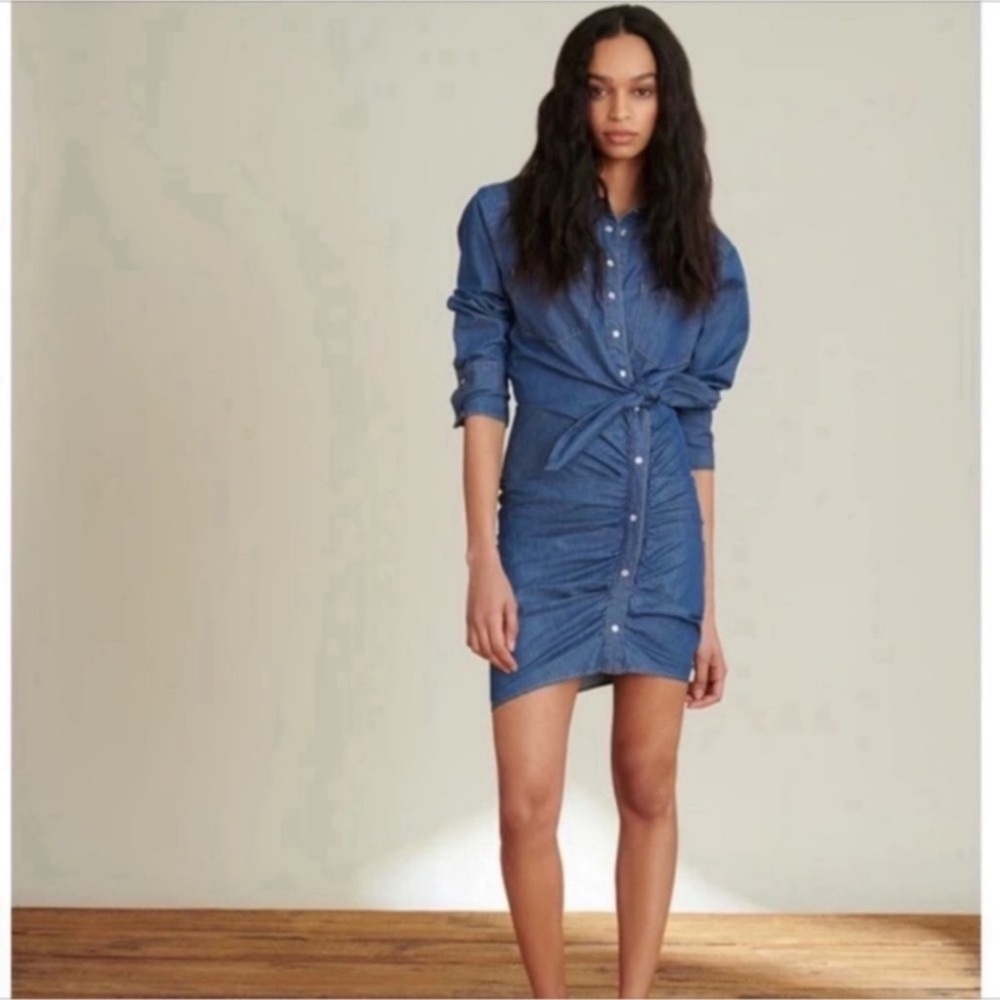 VERONICA BEARD Sierra Ruched Mini Dress Sz 10